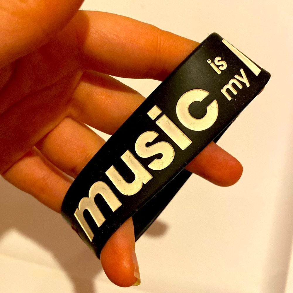 Hot Topic Vintage Wristband: MUSIC IS MY LIFE